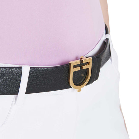 Equestro Double Face Smooth Leather Belt #colour_black-brown-gold