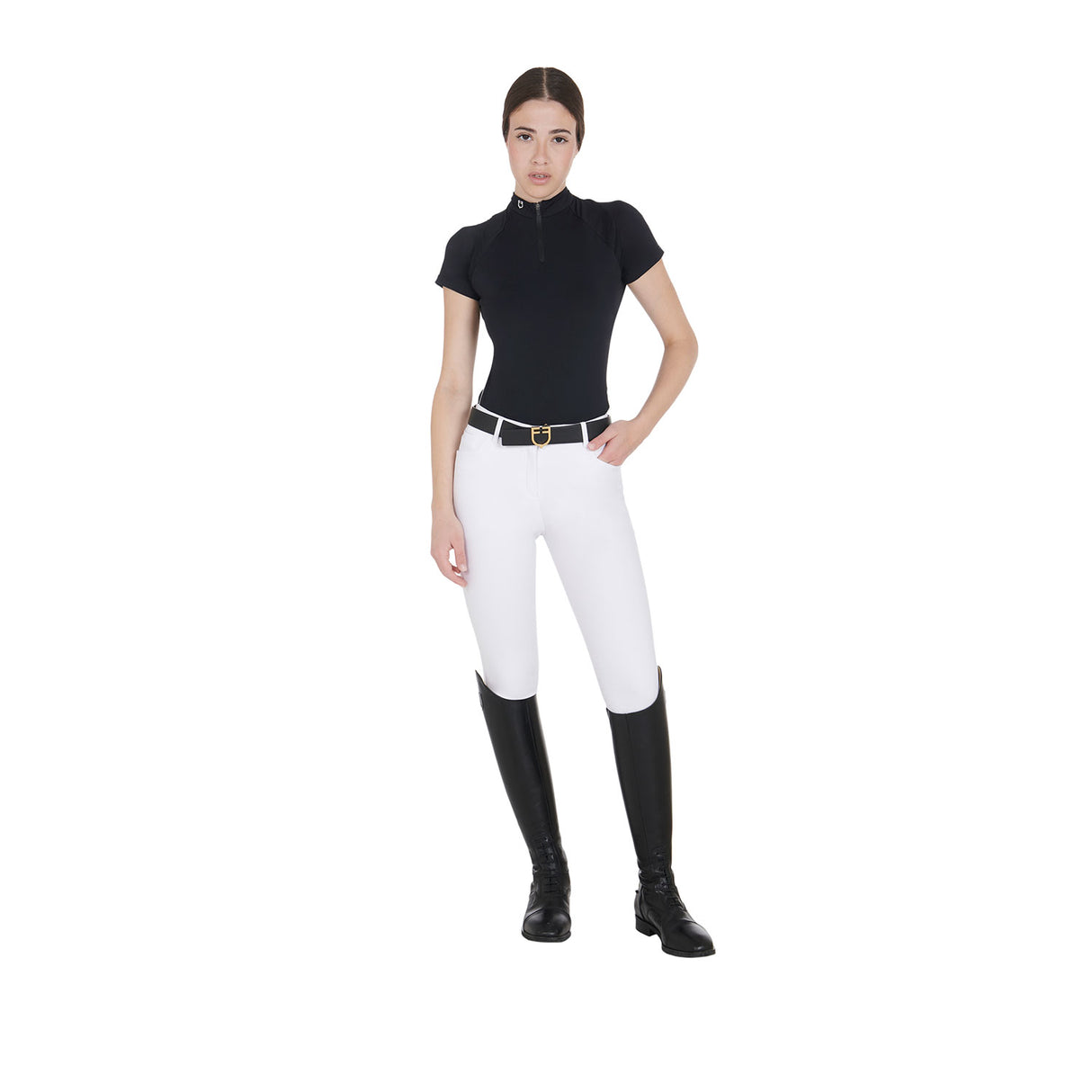 Equestro Women's Slim Fit Technical Training Polo Shirt