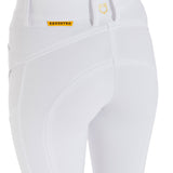Equestro Women's Slim Fit Breeches With Knee Grip #colour_white