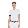 Equestro Women's Slim Fit Polo Shirt With Contrasting Shoulder Inserts