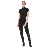 Equestro Women's Training Polo Shirt With Mesh Inserts #colour_black