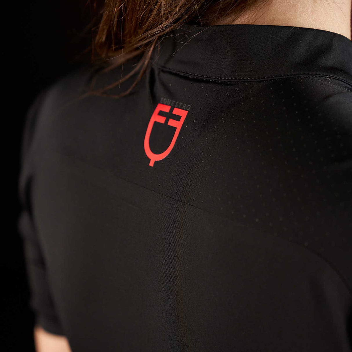 Equestro Ridertechnology women's training polo shirt short sleeves and zip