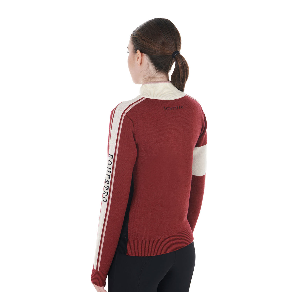 Equestro Women's High Neck Sweater With Zip