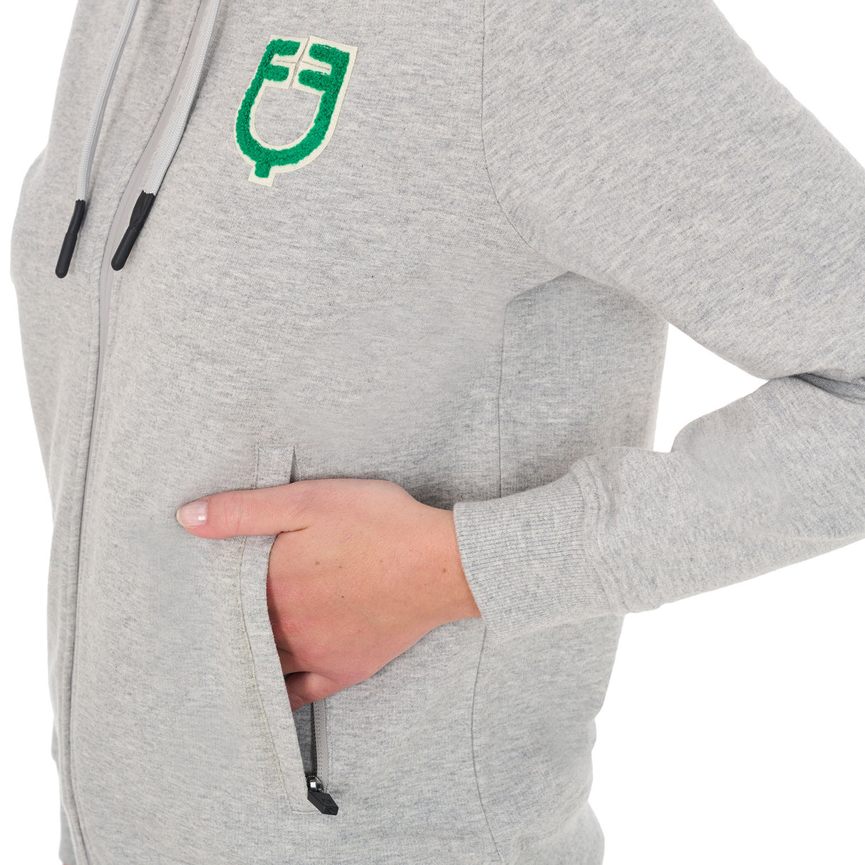 Equestro Women's Hoodie With Zip And Sponge Logo