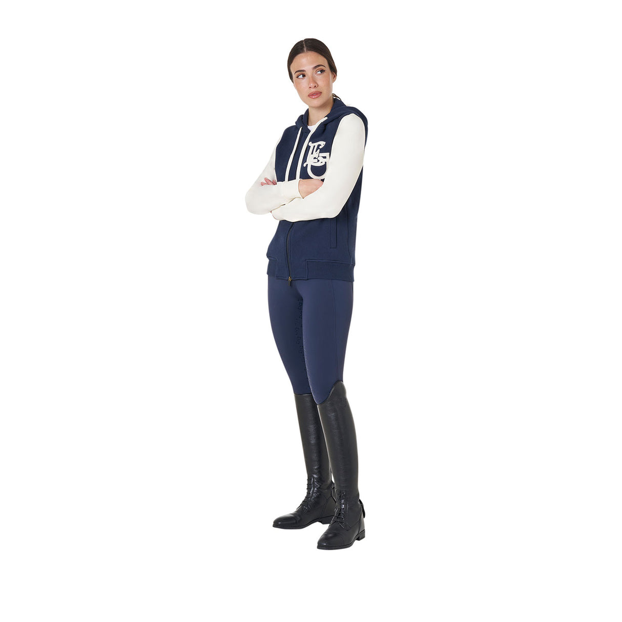 Women's EQ two tone hoodie with front zip