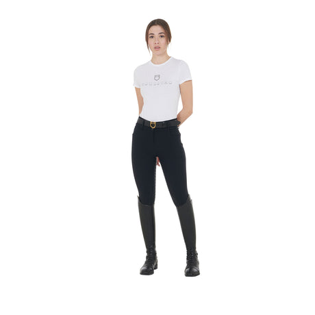 Women's high-waisted knee grip breeches with fleece lining