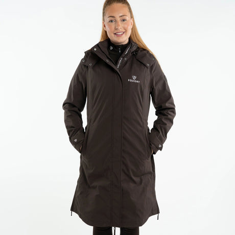 EQUIDRY Women's Bronte Riding Coat with Removable Hood #colour_brown