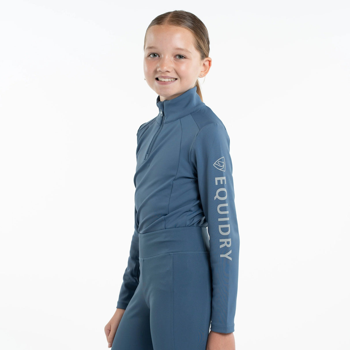 EQUIDRY Children's Water Repellent Base Layer #colour_steel-blue-silver