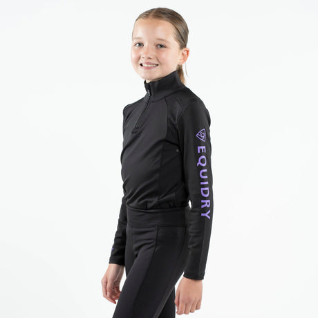 EQUIDRY Children's Water Repellent Base Layer #colour_black-lilac