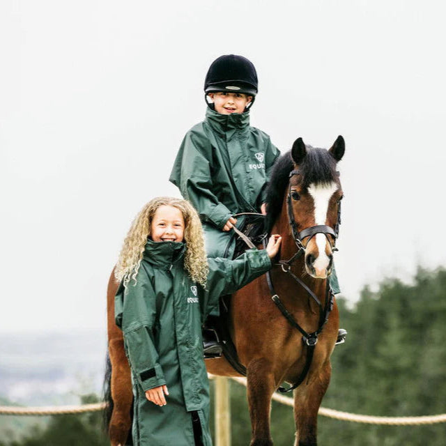 EQUIDRY Children's Mesh Lined Evolution #colour_black-forest-green-green