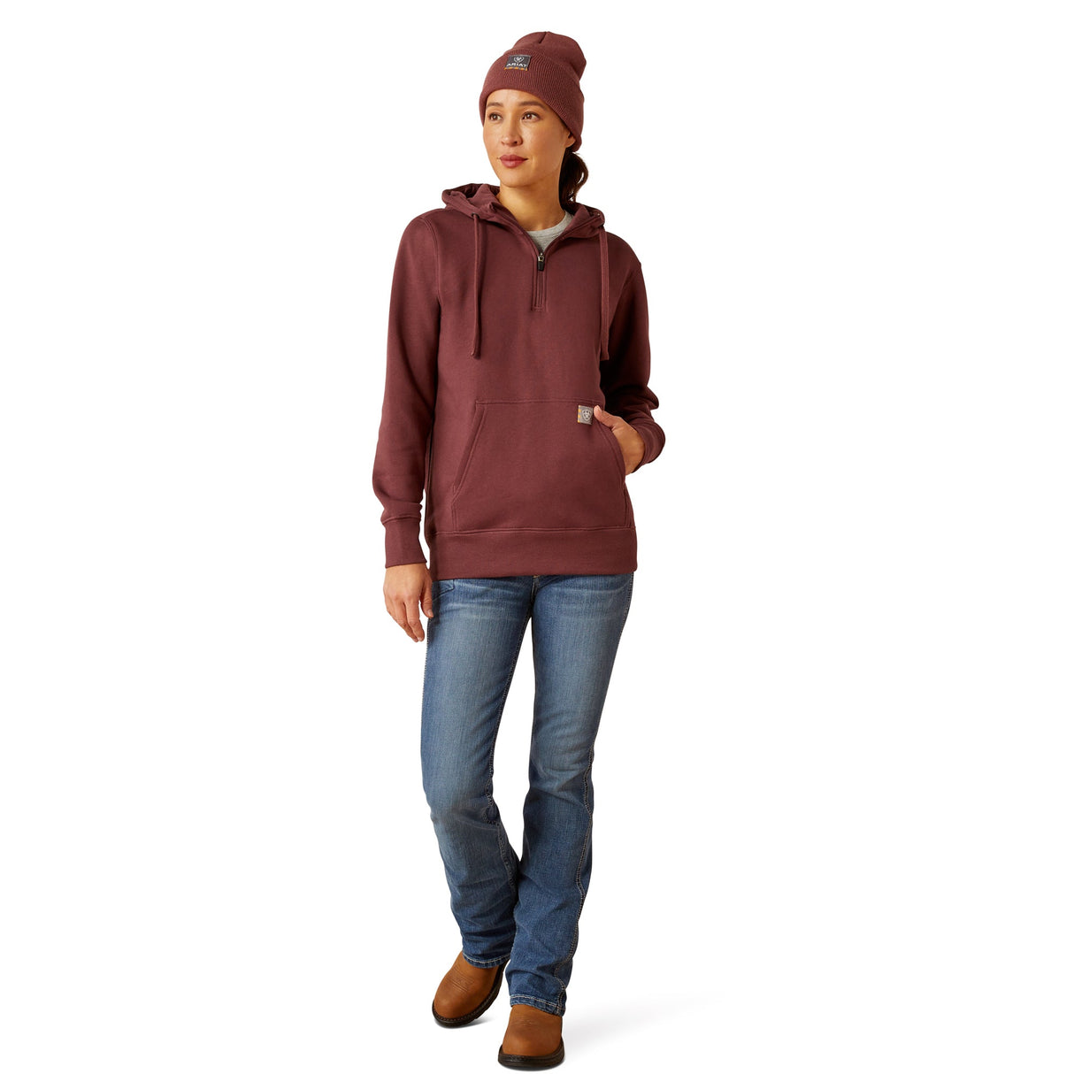 Ariat Women's Rebar Skill Set 12 Zip Hoodie #colour_catawba-grape