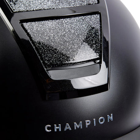 Champion Insight Glitter Oval Standard Peak Riding Hat #colour_metallic-black-sparkle-black