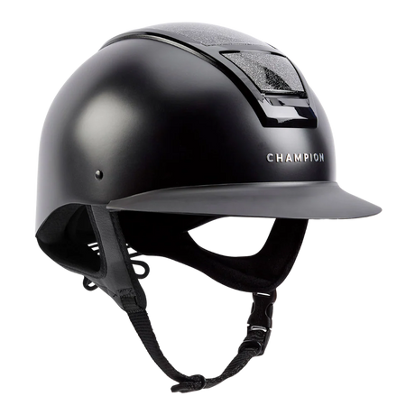 Champion Insight Glitter Oval Wide Peak Riding Hat #colour_matt-black-sparkle-black