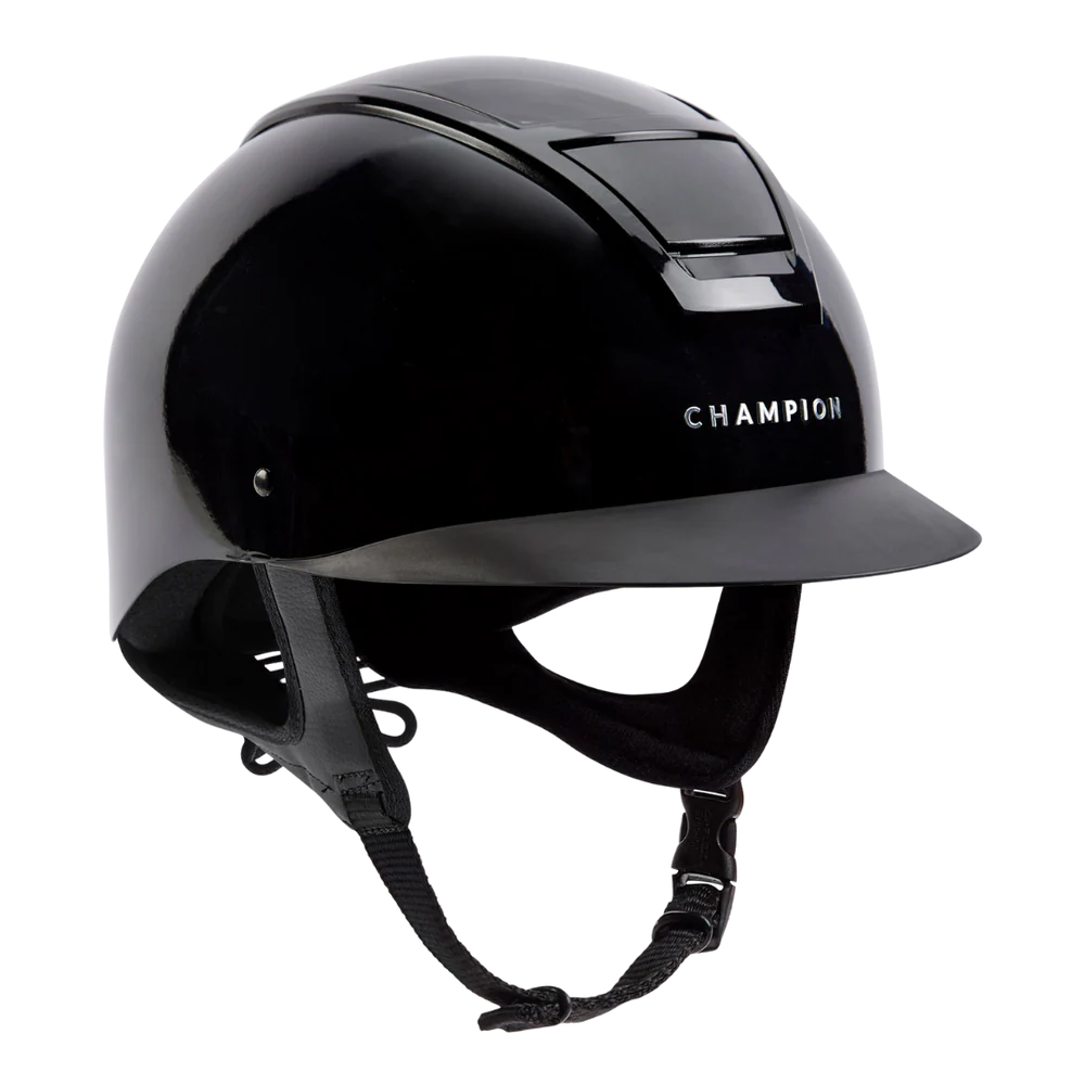 Champion Insight Round Standard Peak Riding Hat #colour_metallic-black