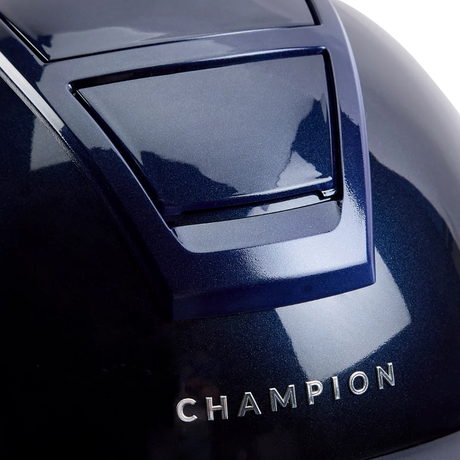 Champion Insight Round Standard Peak Riding Hat #colour_metallic-navy