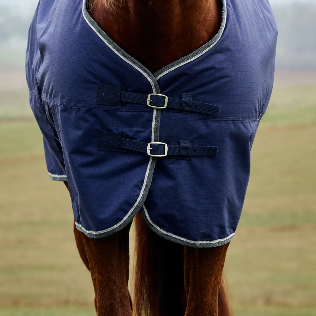 Weatherbeeta Comfitec Tyro 220G Standard Neck Turnout #colour_navy-charcoal