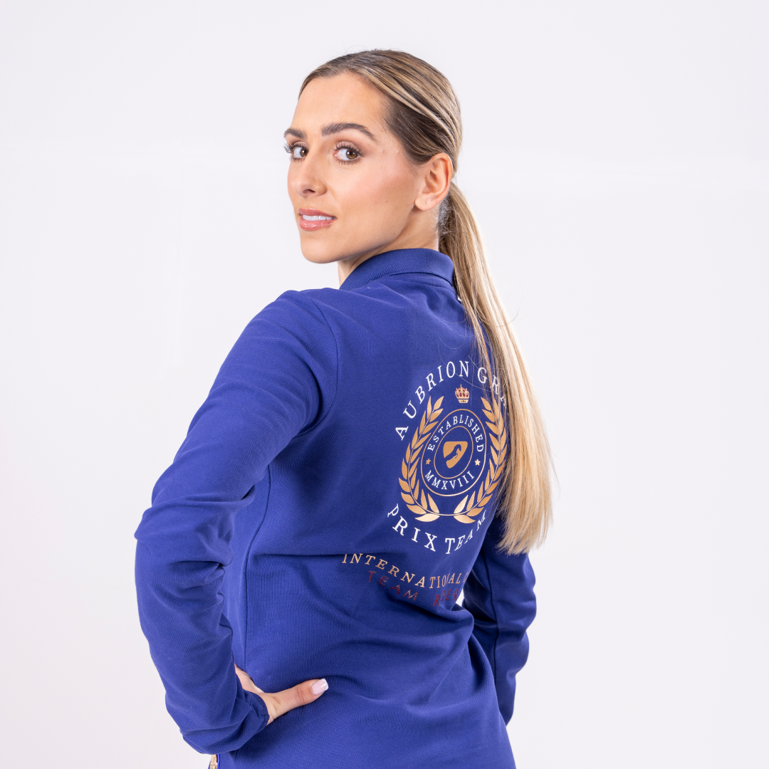 Shires Aubrion Ladies Team Long Sleeve Polo #colour_navy