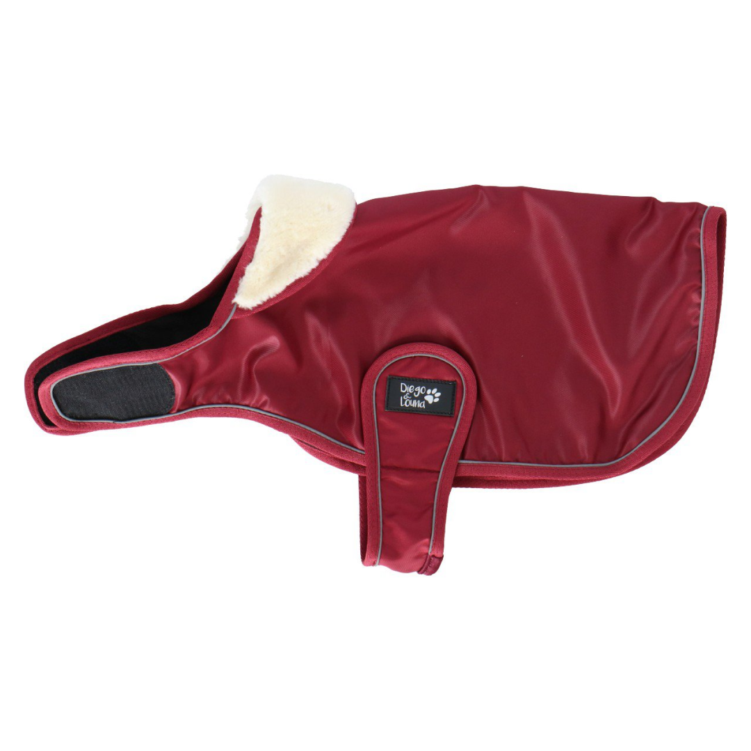 Diego & Louna Teddy Nylon Rug #colour_burgundy