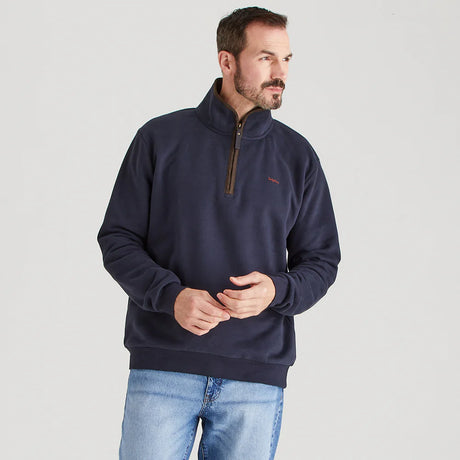 Ridgeline Mens Brancaster 1/4 Zip Top #colour_navy