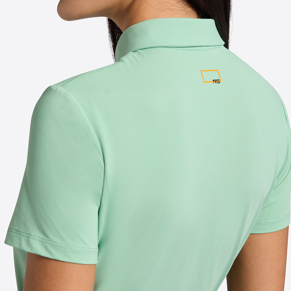 Rider's Gene Ladies Jersey Short Sleeve Training Zip Polo #colour_meadow-green