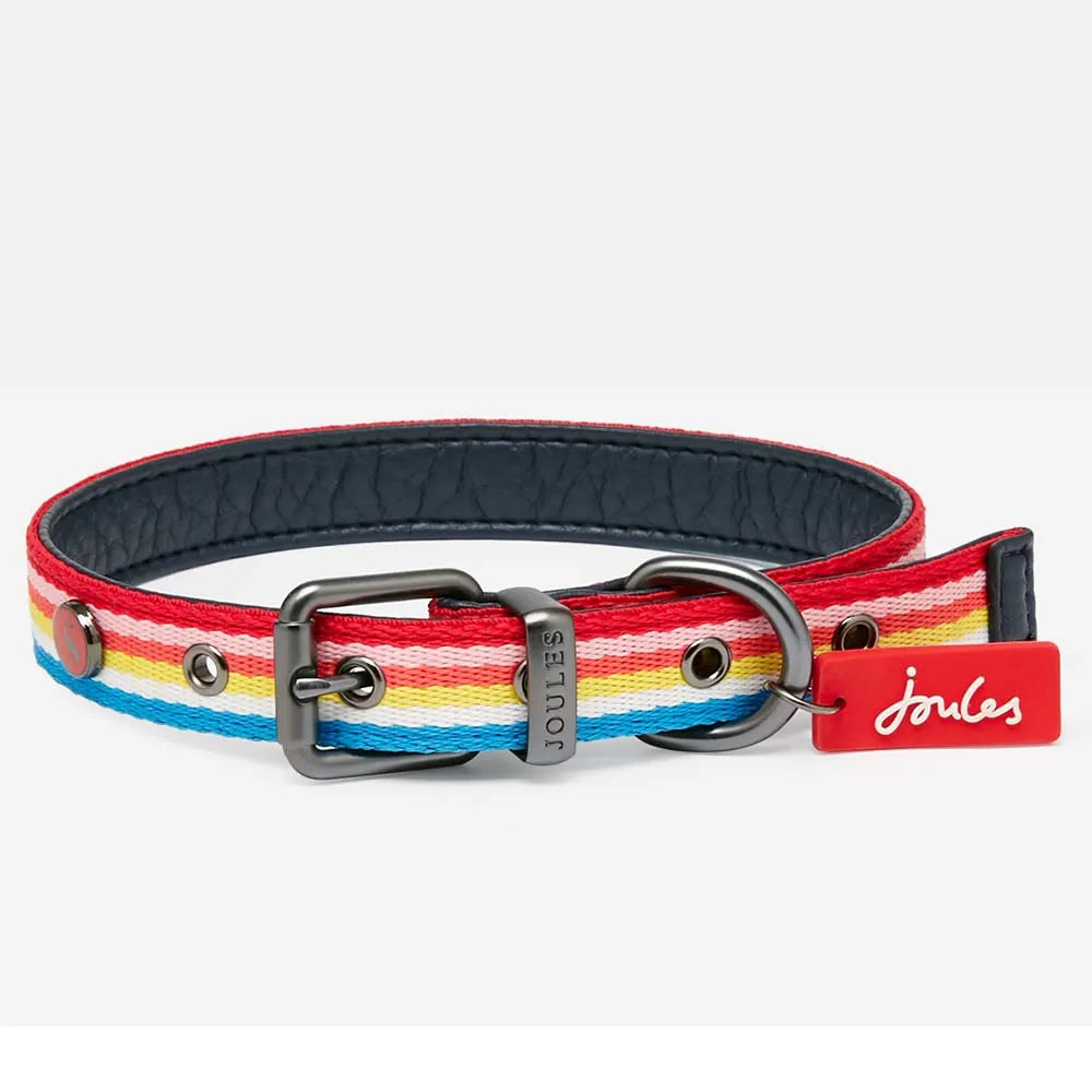 Joules Rainbow Stripe Dog Collar