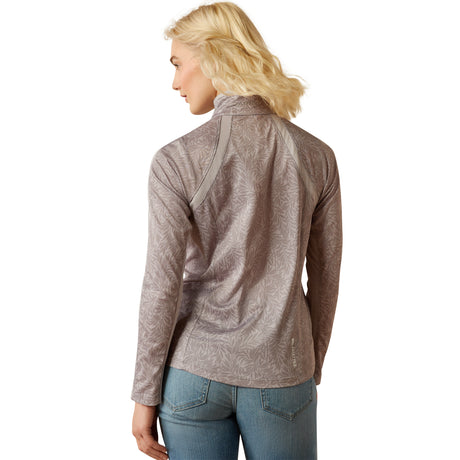Ariat Women's Sunstopper 3.0 1/4 Zip Baselayer #colour_silver-sconce-fern