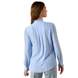 Ariat Women's Cricklade Blouse #colour_pacific-blue-stripe