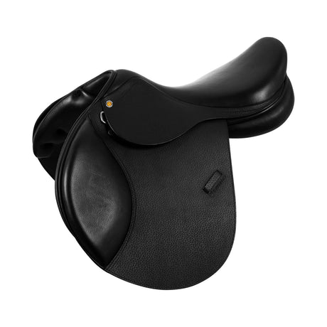 Equestro Jumping Saddle Hammered Leather #colour_black