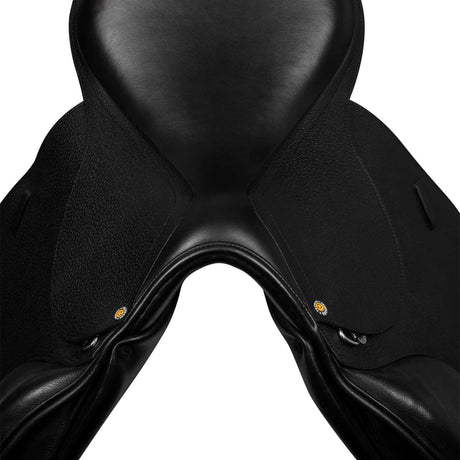 Equestro Jumping Saddle Hammered Leather #colour_black