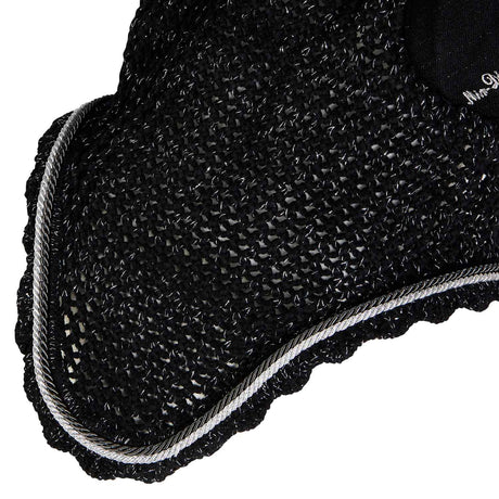 Equestro Cotton Fly Veil With Cordura Fabric And Glitter #colour_black