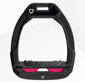 Flex-On Safe-On Inclined Ultra Grip Stirrups - Black/Black/Fushia