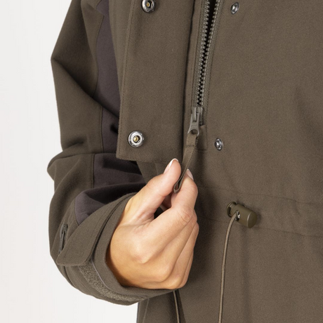 Shires Aubrion Heritage Unisex Quarter Zip Jacket #colour_dark-olive