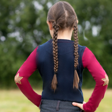 Little Rider Riding Star Collection Long Sleeve T-Shirt #colour_navy-burgundy