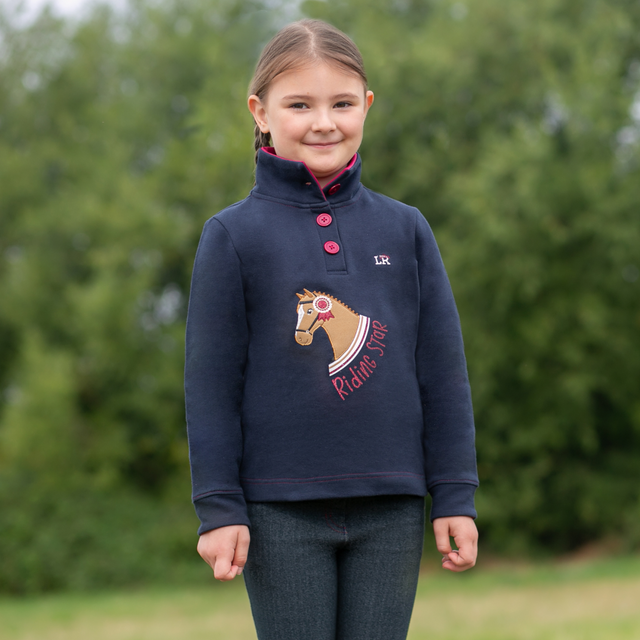 Little Rider Riding Star Jumper #colour_navy-burgundy