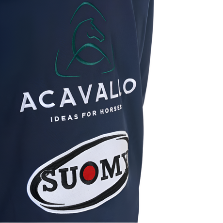 Equestro Men's Hoddie With Multilogo Patches #colour_blue