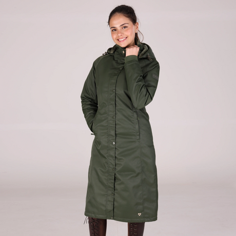 Shires Aubrion Ladies Halcyon Long Waterproof Coat #colour_green