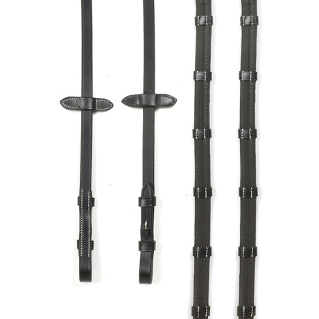 Whitaker Billet 9-Loop Reins #colour_black