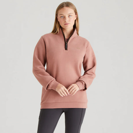 Ridgeline Womens Brancaster 1/4 Zip #colour_dusky-pink