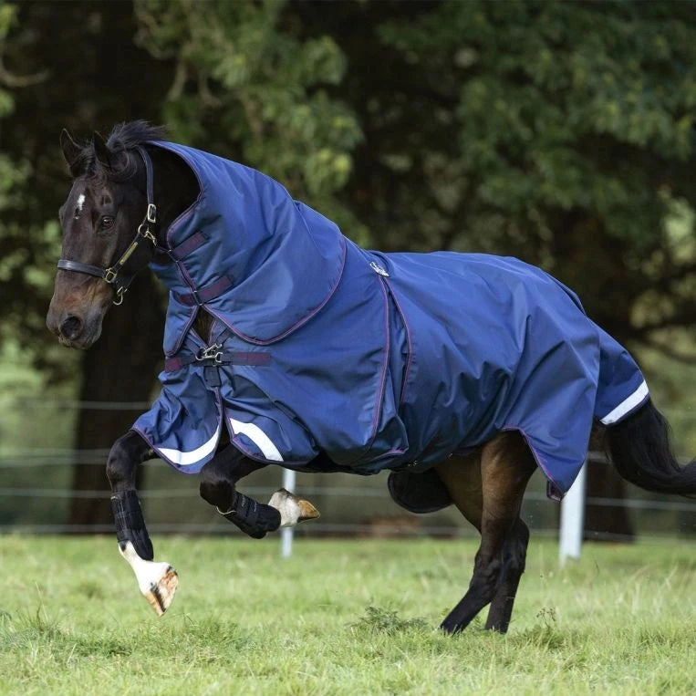 Horseware Ireland Rambo Optimo Turnout Plus #colour_navy-burgundy-teal-navy