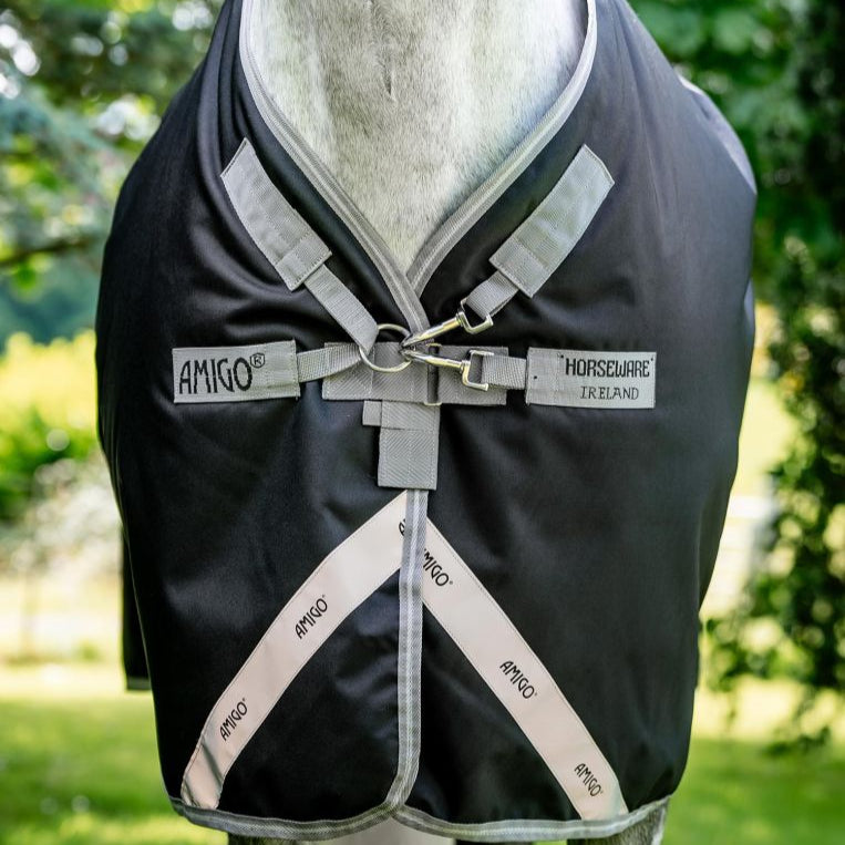 Horseware Ireland Amigo 1200D 0g Turnout Rug #colour_black-titanium-grey-silver