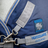 Horseware Ireland Rhino Plus Pony 100g Turnout Rug #colour_navy-titanium grey-classic blue