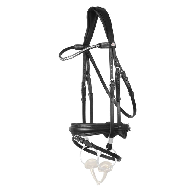 Stubben Switch Magic Tack with Slide/Lock Snaffle Bridle #colour_black-black