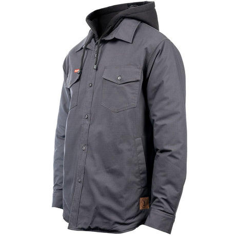 Hard Yakka Quilted Solid Shacket #colour_charcoal