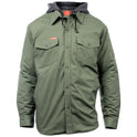 Hard Yakka Quilted Solid Shacket #colour_military-green