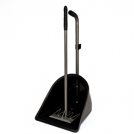 GS Equestrian Manure Scoop with Rake Black