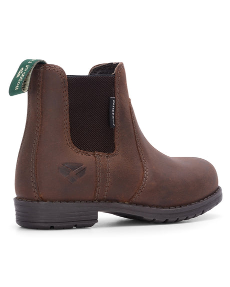 Hoggs of Fife Shire Kids Waterproof Dealer Boot #olour_brown-waxy