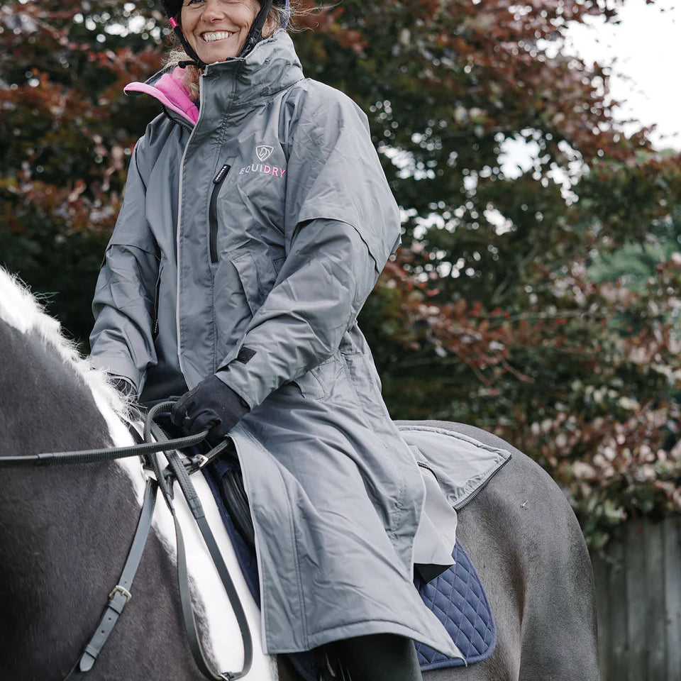 EQUIDRY Women's Thin Fleece Reflective Evolution #colour_grey-penelope-pink