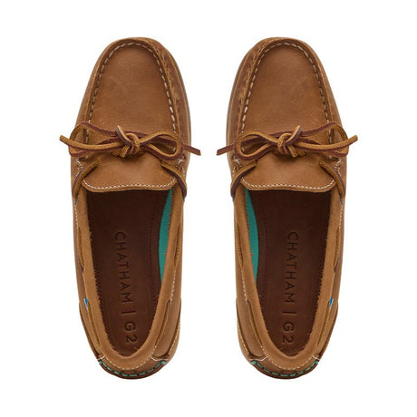 Chatham Ladies Olivia G2 Premium Nubuck Slip On Deck Shoes #colour_walnut