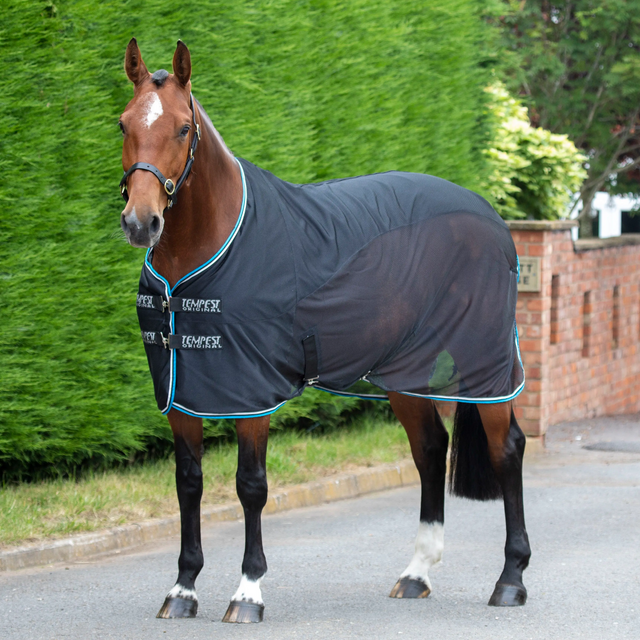 Shires Tempest Original Fleece/Mesh Cooler Rug #colour_black