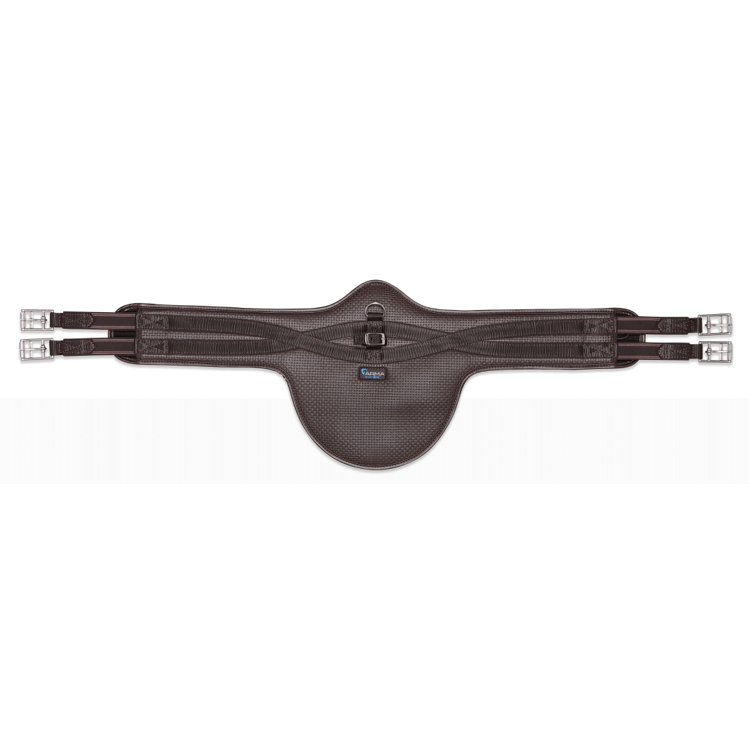 Shires ARMA Anti Chafe Long Stud Girth with Elastic #colour_brown